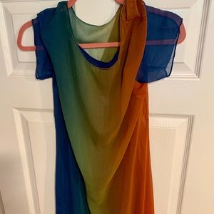 Chaudry maxi length rainbow dress